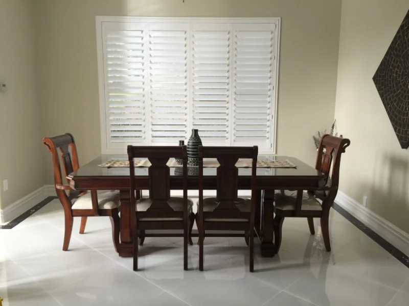 bypass shutters in dining room