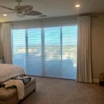 horizontal shade sheers in bedroom