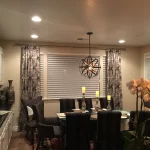 horizontal sheers in dining room